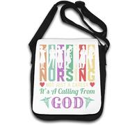Nursing Not Just A Career It's A Calling From God Colorful Logo Shoulder Bag White