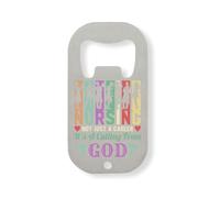 Nursing Not Just A Career It's A Calling from God Colorful Logo Stainless Steel Bottle Opener Silver