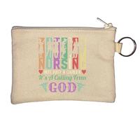 Nursing Not Just A Career It's A Calling from God Key Chain Coin Purse Beige