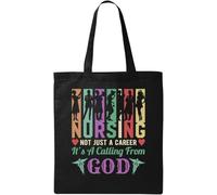Nursing Not Just A Career It's A Calling From God Natural Ecological Cotton Tote Bag Black