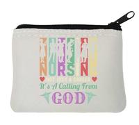 Nursing Not Just A Career It's A Calling from God Neoprene Coin Purse Pouch 10x11cm White