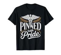Nursing Pin Badge Illustration Rn Crossing Over Ceremony T-Shirt