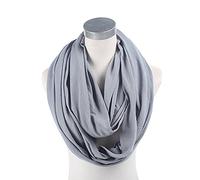 Nursing Scarf & Breastfeeding Cover - Stylish Multi-Use Infinity Shawl - Stretchy Covers for Baby Carrier, Car Seat, Stroller, Canopy, and Shopping Cart (90 * 80cm,Light Grey)