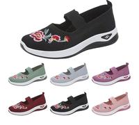 Nursing Shoes Items Trainers for Women Wide Fit Wedge Walking Sneakers Casual Fashion Non Slip Walking Shoes Low Top Lace Up Slip on Orthopedic Slip-on Trainers Black 5.5