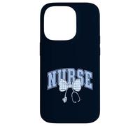 Nursing Student Coquette Bow Nurse School Light Blue Gingham Case for iPhone 14 Pro