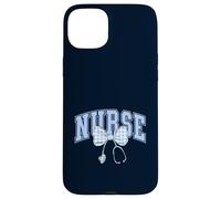 Nursing Student Coquette Bow Nurse School Light Blue Gingham Case for iPhone 15 Plus