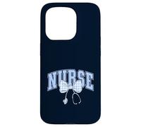 Nursing Student Coquette Bow Nurse School Light Blue Gingham Case for iPhone 15 Pro