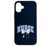 Nursing Student Coquette Bow Nurse School Light Blue Gingham Case for iPhone 16 Plus