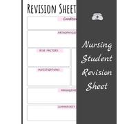Nursing Student Revision Sheet: Nursing School Study Note-Taking Guide Templates,Student Nurse Study Resources, medicine Note-taking | Nursing Sheet 100 pages,Large Print