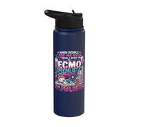 Nursing Survivor Squad Ask Me How ECMO Specialist Nurse Stainless Steel Insulated Water Bottle