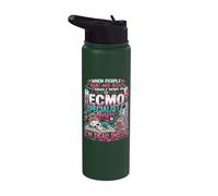 Nursing Survivor Squad Ask Me How ECMO Specialist Nurse Stainless Steel Insulated Water Bottle