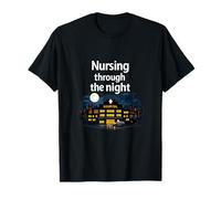 Nursing Through The Night Nurse Night Shift Skyline T-Shirt