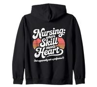 Nursing Where Skill Meets Heart Proud Nurse Save Lives Zip Hoodie