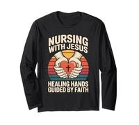 Nursing with Jesus Healing Hands Guided by Faith Long Sleeve T-Shirt