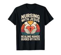 Nursing with Jesus Healing Hands Guided by Faith T-Shirt