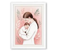 Nurture and Care Modern Framed Wall Art Print A1 (84.1×59.4cm) White, Wall Decor for Living Room, Bedroom, Office & Home, Ready to Hang, Art Gift