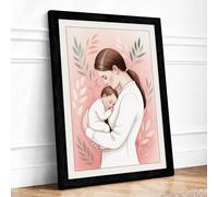 Nurture and Care Modern Framed Wall Art Print A3 (42×29.7cm) Black, Wall Decor for Living Room, Bedroom, Office & Home, Ready to Hang, Art Gift