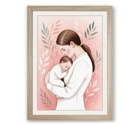 Nurture and Care Modern Framed Wall Art Print A3 (42×29.7cm) Oak, Wall Decor for Living Room, Bedroom, Office & Home, Ready to Hang, Art Gift