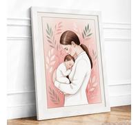 Nurture and Care Modern Framed Wall Art Print A3 (42×29.7cm) White, Wall Decor for Living Room, Bedroom, Office & Home, Ready to Hang, Art Gift