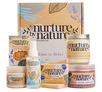 NURTURE BY NATURE Pamper Gifts for Women - 6 Pcs Relaxing Spa Gift Set with Lavender Pillow Spray, Bath Salts & Bath Bomb - Valentines Gifts for Her, Mothers Day Mum Gifts, Birthday Gifts for Women