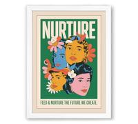 Nurture Diversity in Bloom Modern Framed Wall Art Print A2 (59.4×42cm) White, Wall Decor for Living Room, Bedroom, Office & Home, Ready to Hang, Art Gift
