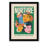 Nurture Diversity in Bloom Modern Framed Wall Art Print A4 (29.7×21cm) Black, Wall Decor for Living Room, Bedroom, Office & Home, Ready to Hang, Art Gift