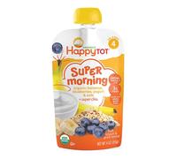 Nurture Inc. (Happy Baby) Happy Tot Stage 4 Super Morning Fruit Yogurt & Grain Blend Bananas Blueberries Yogurt & Oats Plus Super Chia 4 oz (113 g)