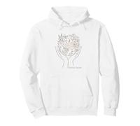 Nurture Nature Minimalist Floral Line Art Globe Earth Day Pullover Hoodie
