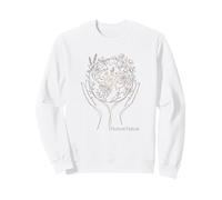 Nurture Nature Minimalist Floral Line Art Globe Earth Day Sweatshirt