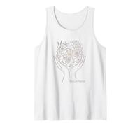 Nurture Nature Minimalist Floral Line Art Globe Earth Day Tank Top