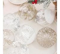 Nurture the of Celebration with This Elegant Collection of Nine Plastic Baubles (Each Sized at an Diameter) (white)