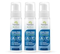 Nurture Valley Rinse Free No Shower Body Wash | Full Body Waterless Cleansing Foam That Also Moisturizes, and Protects Skin - Wipe Away Cleanser - 3 Bottles