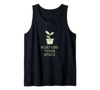 Nurture Your Space Minimalist Plant Mindful Living Quote Tank Top