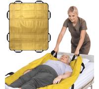 NurtureCare Positioning Bed Pad, Upgraded 3-Layer Design with 8 Reinforced Handles, Professional Transfer Sliding Sheet for Turning, Lifting & Re-positioning, Draw Sheet for Home Use (48" x 40", Gold)