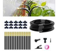 Nurtureup Irrigation Drip Watering System with 360° Rotating Garden Sprayer Auto for Outdoor Plants Water-Saving Micro Irrigation Kit Misting Cooling System for Garden Potted Plants Yard(49.2FT)