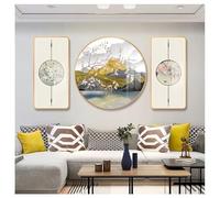 NURUGURE 3 Panel Modern Home Decor, Oriental Decor Traditional Chinese Landscape Wall Hanging Painting, With-black-Framed Ready to Hang, for Living Room Dining Room Bedroom Study Entrance