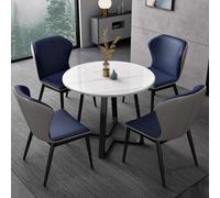 NURUGURE 5 Piece Kitchen Dining Table Set Office Reception Room Club and Chair Small Round Conference Simple Coffee Save Space