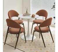 NURUGURE 5 Piece Kitchen Dining Table Set Round Conference Negotiation Leisur Office Reception Room Club and Chair Business Save Space