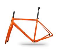 NURUGURE Gravel Bike Frame 700C Road Bike Frameset 44cm/47cm/50cm/53cm/56cm Aluminum Alloy Disc Brake Frame with Carbon Fibre Fork Thru Axle F12*100mm R12*142mm Internal Routing