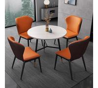 NURUGURE Office Reception Room Club Table and Chair Set Round Conference for 4 Compact Coffee Kitchen Dining Simple Save Space