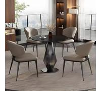 NURUGURE Office Reception Room Club Table and Chair Set Simple Kitchen Dining Round Conference Coffee Unique for 4 Save Space