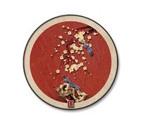 NURUGURE Wall Round Wall Hanging Art, New Chinese Style Wall Hanging Painting, Large Decorative Metal Wall-Mounted Decor Framed, Wall Sculptures Painting for Entrance Hallway