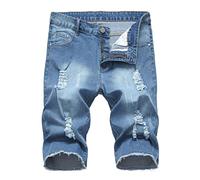 NUSGEAR Denim Shorts Mens Stretch Slim Fit UK Sale Clearance Distressed Ripped Shorts Cargo Combat Pants Smart Shorts Casual Summer Half Pants Holiday Jean Shorts with Pockets
