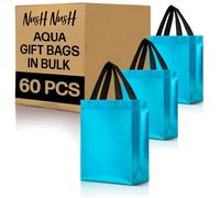Nush Nush - Aqua Blue reusable gift bags in bulk (Aqua Blue - Medium Size - Set of 60)
