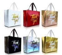 Nush Nush Colorful Thank You Gift Bags Bulk, Set of 60 Large Gift Bags with Six Vibrant Colors - Perfect for Party Favors, Return Gifts for Birthday Party, Giveaways for Events - 13W x 5D x 11H Size