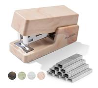 NUSIGN Mini Desktop Stapler, Office Stapler, 12 Sheet Capacity, Includes 830 Pcs Staples, Fluid Brown