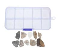 NUSITOU 1 Box Rock Specimens Identification Kit for Teaching with Labeled and Coded Mineral Rock Collection, Organized Compartments for Geology Classrooms and Elementary Students