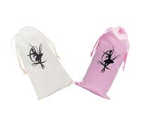 NUSITOU 1 Pair Ballet Shoe Storage Bag Drawstring Pouch Simple Stylish Satin Canvas Comfortable Protective Interior Dedicated Pocket for Small Items Ballet Dancers Practice Travel