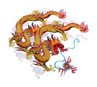 NUSITOU 1 Pair Dragon Sew Patch Animal Iron on Appliques for Clothing, Delicate Embroidered Polyester Patches with Elegant Intricate Design, Easy Application for Decorative Purposes