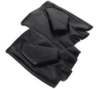 NUSITOU 1 Pair Leather Half Finger Gloves for Outdoor Riding and Active Play, Non Slip Flexible Equipment Operation and Hand Protection Gloves for Boys